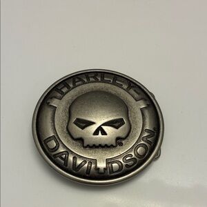 Harley-Davidson Unisex Skull Logo Belt Buckle in Antique Silver